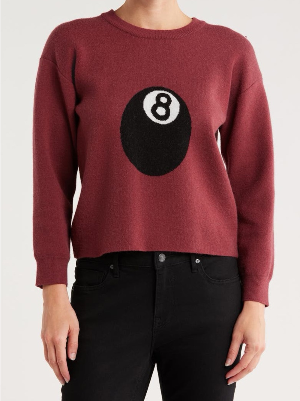Vigoss Women's 8 Ball Graphic Crewneck Sweater